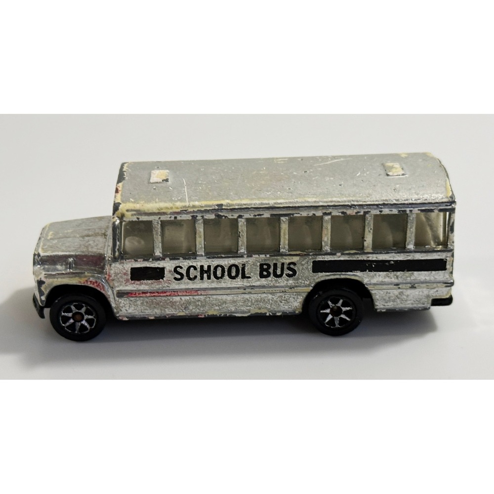 Hot Wheels School Bus Silver Vintage 1980s Die-Cast Vehicle